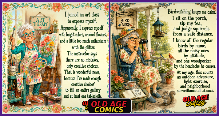 20 Cartoon Jokes Inspired By Grandmother Shows The Positive Aspects of Being Old