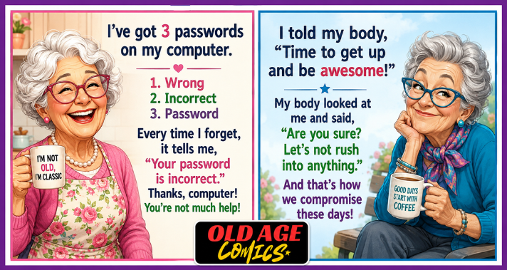 We Met 20 Senior Ladies and Turned Their Everyday Experiences Into Funny Old Age Comics